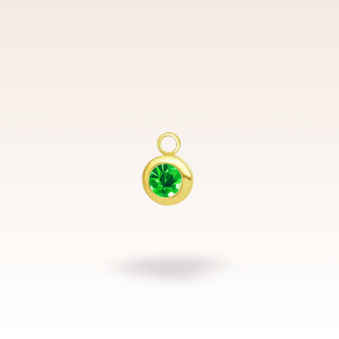 Gold August Birthstone Charm - Minimalist Design